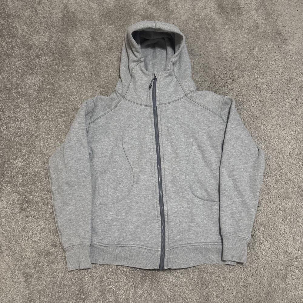 Lululemon Womens Scuba Full Zip Hoodie Size 8 Gray Sweatshirt Gym Jacket